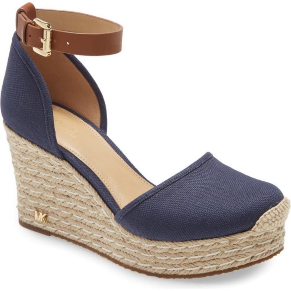 MICHAEL Michael Kors Navy and Tan Wedges
